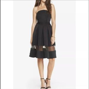 COPY - Express Black Strapless Organza Inset Midi Dress(NWT